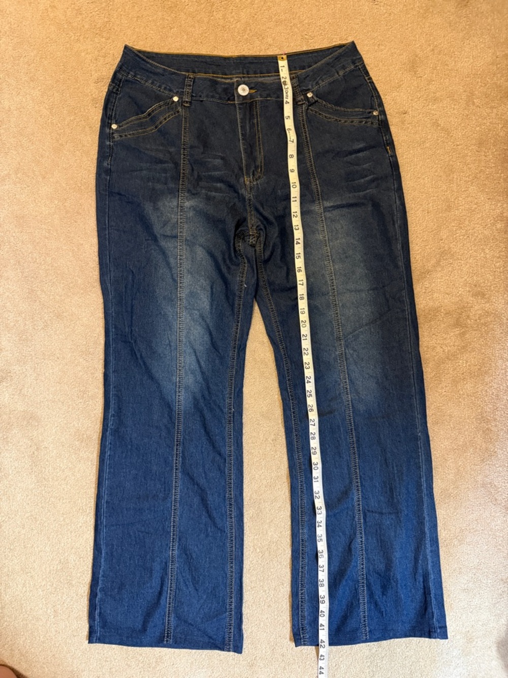 Dark Blue High-Rise Straight Leg Jeans fit like sz 12